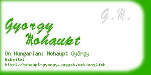 gyorgy mohaupt business card